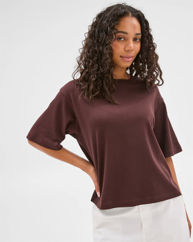Australian+Cotton+Heavyweight+Oversized+Boxy+Tee+-+Espresso