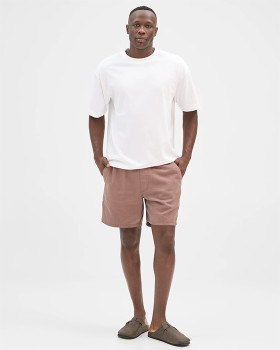 Commons-Australian-Cotton-Twill-Volley-Shorts-Brown on sale