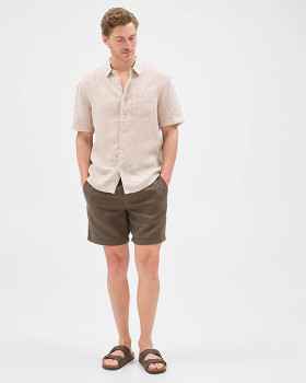 Australian-Cotton-Textured-Shorts-Dark-Olive on sale
