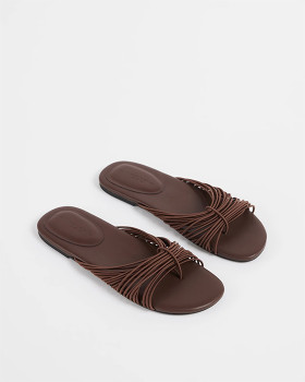 Barely-There-Elastic-Straps-Sandals-Chocolate on sale