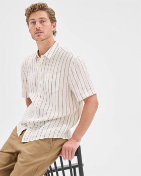 European-Linen-Short-Sleeve-Shirt on sale