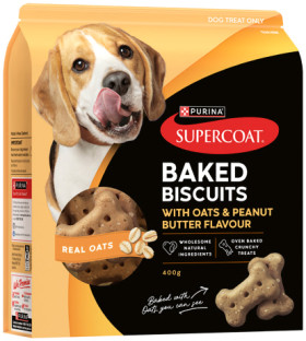 Supercoat-Baked-Biscuit-Treats-400g-Selected-Varieties on sale