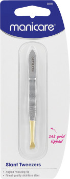 Manicare+Slant+Tweezers+Gold+Tipped