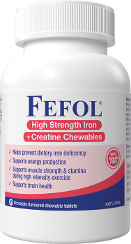 NEW+Fefol+High+Strength+Iron+%2B+Creatine+60+Chewable+Tablets%2A