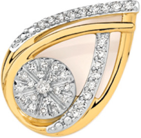 9ct+Gold+Diamond+Pear+Shaped+Pendant