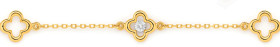 9ct+Gold+Diamond+Multi+Open+Clover+Bracelet