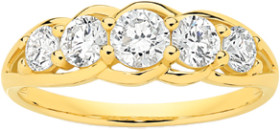 Alora-9ct-Gold-Lab-Grown-Diamond-Swirl-Ring on sale
