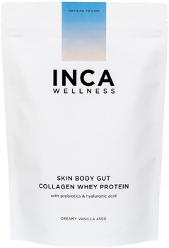 Inca-Organics-Skin-Body-Gut-Collagen-Whey-Protein-Creamy-Vanilla-450g on sale