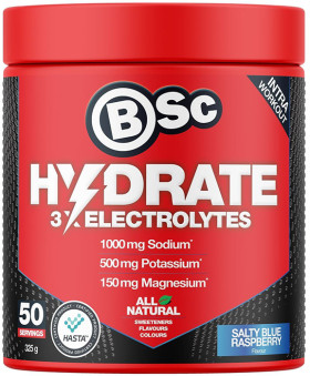 BSc-Hydrate-3x-Electrolytes-Salty-Blue-Raspberry-325g on sale