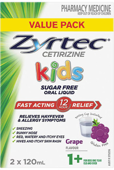 Zyrtec+Kids+Fast+Acting+Allergy+%26amp%3B+Hayfever+Relief+Grape+Flavour+Oral+Liquid+2+x+120mL