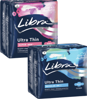Libra-Ultra-Thin-Pads-with-Wings-Regular-14-Pack-or-Super-12-Pack on sale