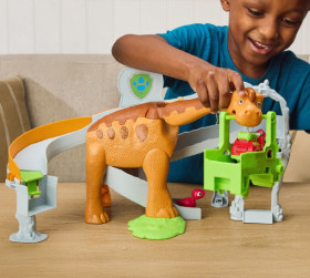 Paw-Patrol-The-Dino-Movie-Lift-Race-Dino-Playset-with-10-inch-Brachiosaurus-Marshall-and-Rhubarb-Action-Figure on sale