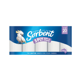 Sorbent-3-Ply-Toilet-Paper-Pk-20 on sale