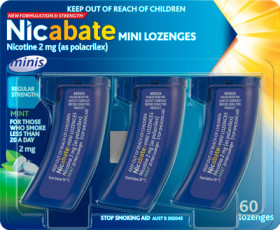 Nicabate-Mini-Lozenges-Mint-2mg-60-Pack on sale