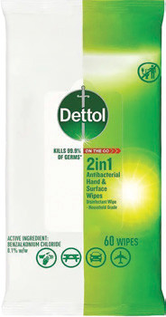 Dettol+2in1+Antibacterial+Hand+%26amp%3B+Surface+Wipes+60+Pack