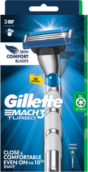 Gillette+Mach+3+Turbo+Razor+%2B+2+Blade+Refills