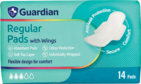 Guardian-Regular-Pads-With-Wings-14-Pack on sale