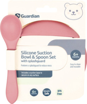Guardian-Silicone-Bowl-Spoon-Set-Dusty-Berry on sale