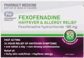 Pharmacy-Health-Fexofenadine-Hayfever-Allergy-Relief-50-Tablets on sale