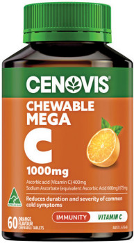 Cenovis+Chewable+Mega+C+1000mg+Orange+Flavour+60+Tablets