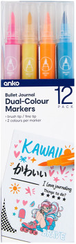 12-Pack-Bullet-Journal-Dual-Colour-Markers on sale
