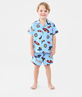 Hot+Wheels+License+Button+Up+Pyjama+Set