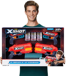 Zuru-X-Shot-Excel-Double-Reflex-6-Blaster-Double-Kickback-Blaster-Combo-Pack on sale