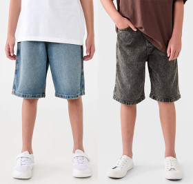 Longline+Denim+Shorts