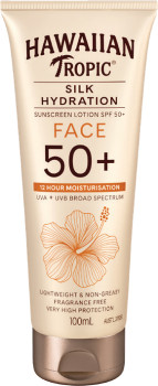 Hawaiian+Tropic+Silk+Hydration+Face+SPF+50%2B+Lotion+Fragrance+Free+100mL