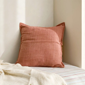 Sorano-Linen-Blend-Cushion-Brick on sale