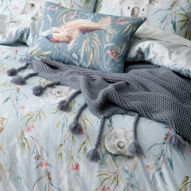 Chunky-Tassel-Throw-Charcoal on sale