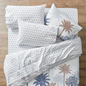 Tobago-Cotton-Sheet-Set-WhiteSand on sale