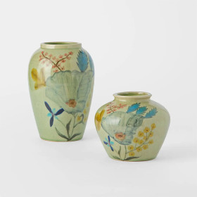 Evergreen-Floral-Ceramic-Vase-Small on sale