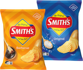 Smiths-Crinkle-Cut-Chips-150-170g-or-Double-Crunch-Chips-150g-Selected-Varieties on sale
