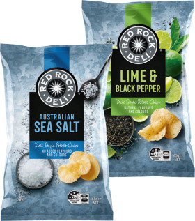 Red-Rock-Deli-Chips-150165g-Selected-Varieties on sale