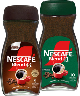 Nescaf-Blend-43-Instant-Coffee-250g-Selected-Varieties on sale