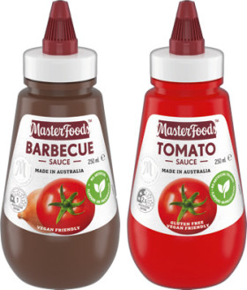 MasterFoods-Tomato-or-Barbecue-Squeezy-Sauce-250mL on sale