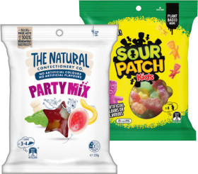 The-Natural-Confectionery-Co-130230g-Sour-Patch-Kids-Bag-190g-or-Pascall-Lollies-150300g-Selected-Varieties on sale