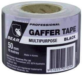 Bear-50mm-x-10m-Black-Multipurpose-Gaffer-Tape-Black-10m on sale