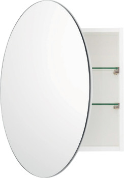 Cibo-Circle-600mm-Mirror-Shaving-Cabinet-in-White on sale