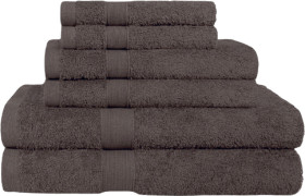 Linenova-550gsm-Cotton-Bath-Hand-and-Face-Towels-in-Chocolate-Set-of-6 on sale