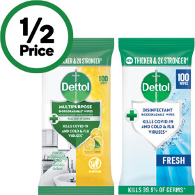 Dettol-Multipurpose-Wipes-Pk-100 on sale