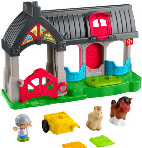 Mattel-Fisher-Price-Little-People-Friendly-Horses-Stable-Toddler-Playset on sale