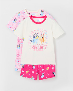 Bluey-Australian-Cotton-2-Pack-Top-Shorts-Younger-Girls-Pyjama-Set on sale