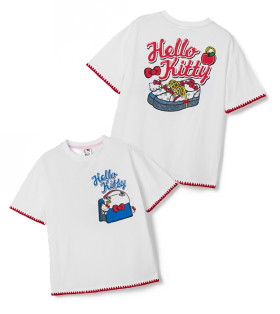 Hello-Kitty-Australian-Cotton-Blanket-Stitch-Detail-T-Shirt on sale
