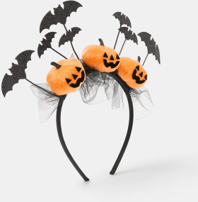 Halloween+Bat+Headband+-+Black+and+Orange