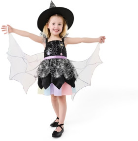 2-Piece-Rainbow-Spider-Witch-Costume-Ages-2-3 on sale