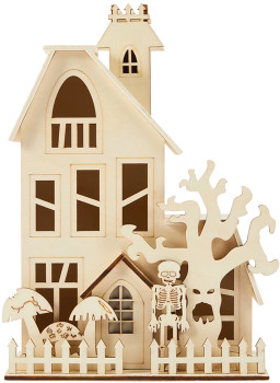 Halloween-Craft-Wood-Blank-LED-House on sale