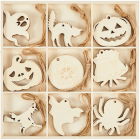 27+Piece+Halloween+Craft+Wood+Icons