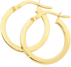 9ct-Gold-2x15mm-Square-Tube-Hoop-Earrings on sale